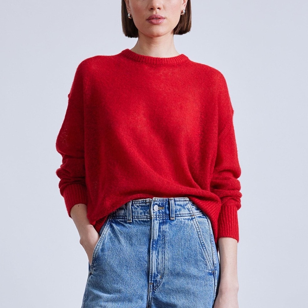 Apiece Apart Softest Tissue Weight Sweater in Red